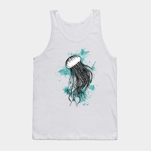 Jellyfish Splash Tank Top by BeeG